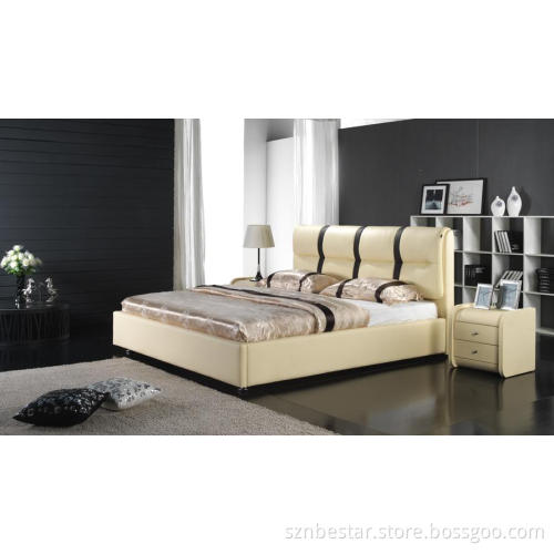 Bed, Leather Bed, Leather Soft Bed (6056)
